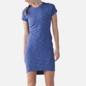 Lululemon & Go Where-To Sleeve Dress - Heathered Sapphire blue - Size 10